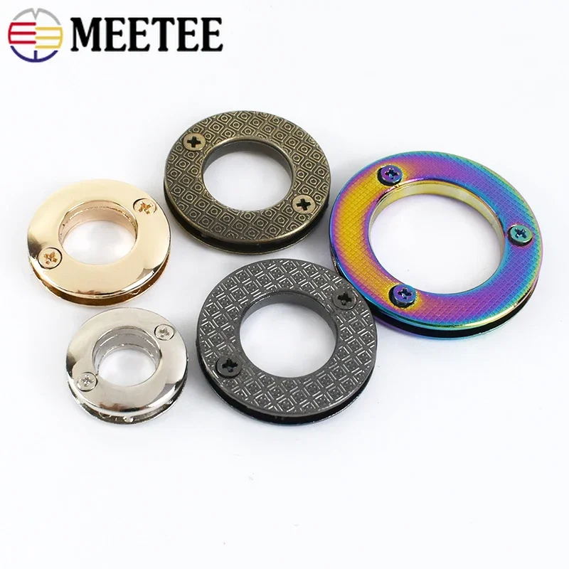 4/10Pcs Meetee 10-25mm Metal O Rings Eyelet Buckles Screw Belt Buckle Bag Strap Hardware for Leather Crafts Accessories