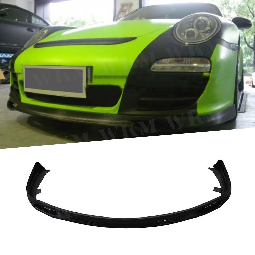 

For Porsche 911 997 997.2 2009-2012 Dry Carbon Fiber Car Front Bumper Lip Spoiler Diffuser Cover Deflector Body Kit