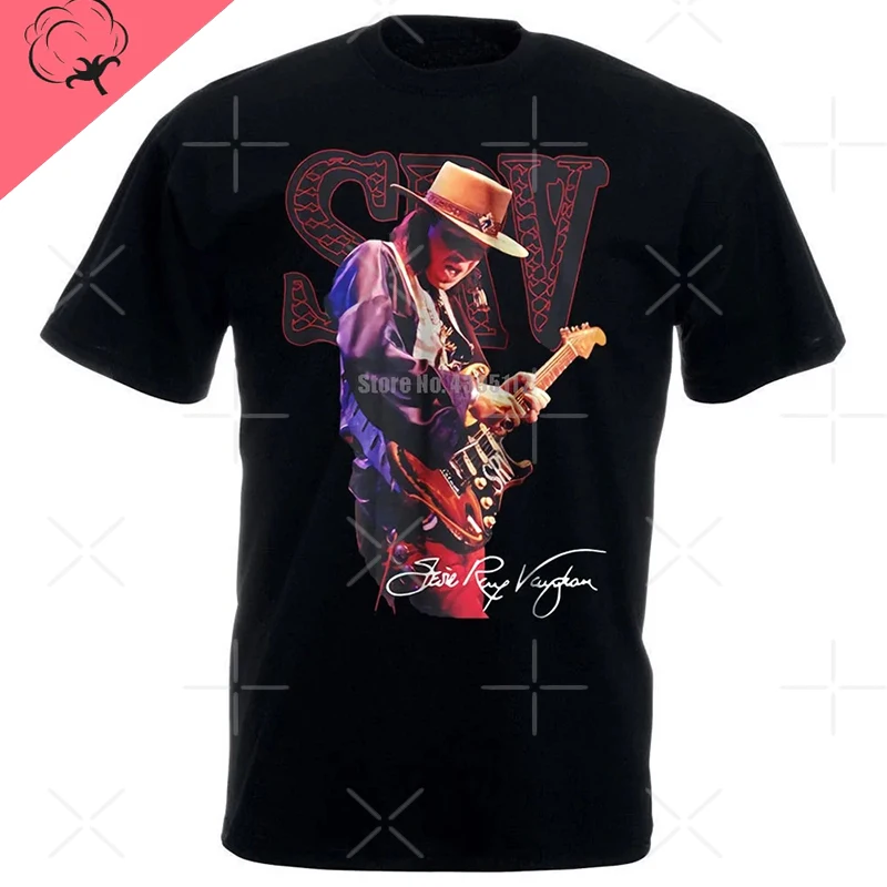 تي شيرت برسومات قابلة للتنفس بأكمام قصيرة ، ملابس رجالية ، تي شيرت نسائي ، راي ، فوغان ، جيتار ، بلوز ، أسطورة روك ، سرفي ، فضفاض #4