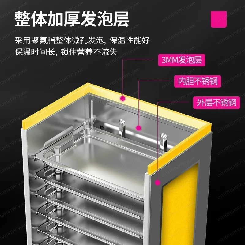 Industrial Heavy  Electric Rice Steamer Stainless Steel 4 Trays, 220V Commercial Steamer for Hotel Kitchen, Steam Meat