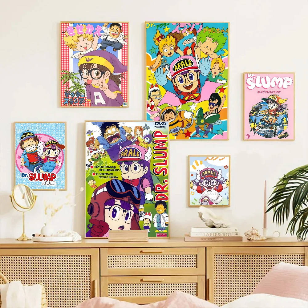 Cartoon Dr Slump Classic Vintage Posters Waterproof Paper Sticker Coffee House Bar Home Decor