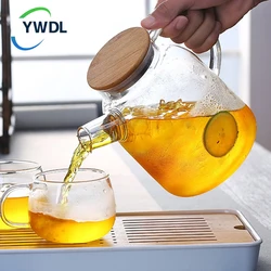 YWDL 1L/1.8L Borosilicate Glass Teapot Set Clear Teapots With Cup Removable Filter Spout Drinkware For Loose Leaf Blooming Tea