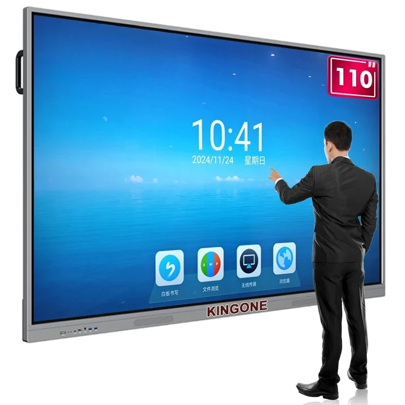 

KINGONE 75-дюймовый 4K ЖК-дисплей с сенсорным экраном, универсальная панель, интерактивная доска для классной комнаты