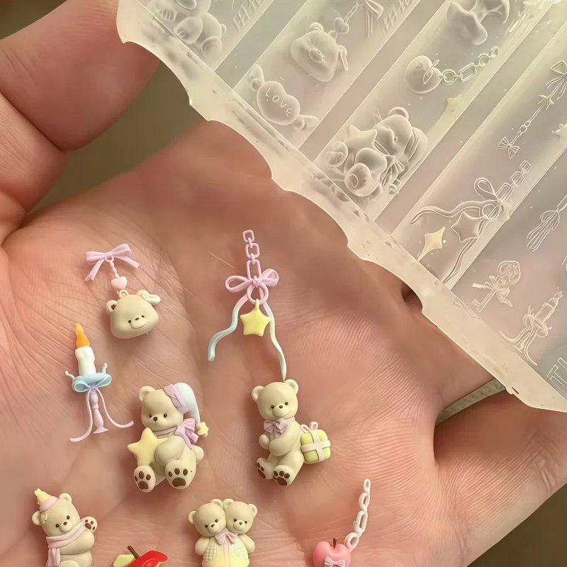 3D Animal Headwear Silicone Mold Cute Nail Art Decoration Dinosaur Unicorn Sheep Bear for Candlelight Dinner Theme