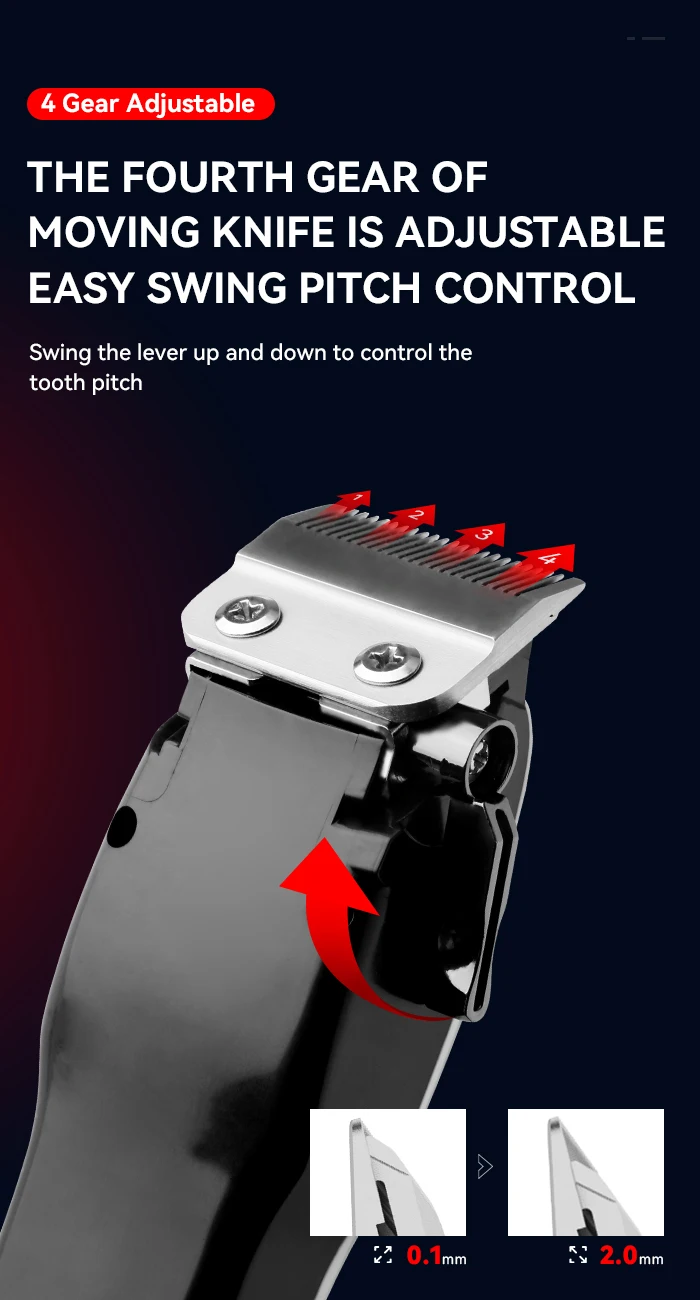 Kemei KM-PG809A KM-PG232 LCD USB Lade Haarschneidemaschine Einstellbare Professionelle Schneidemaschine KM-3382 Rasierer Trimmer für Männer – Detail 7