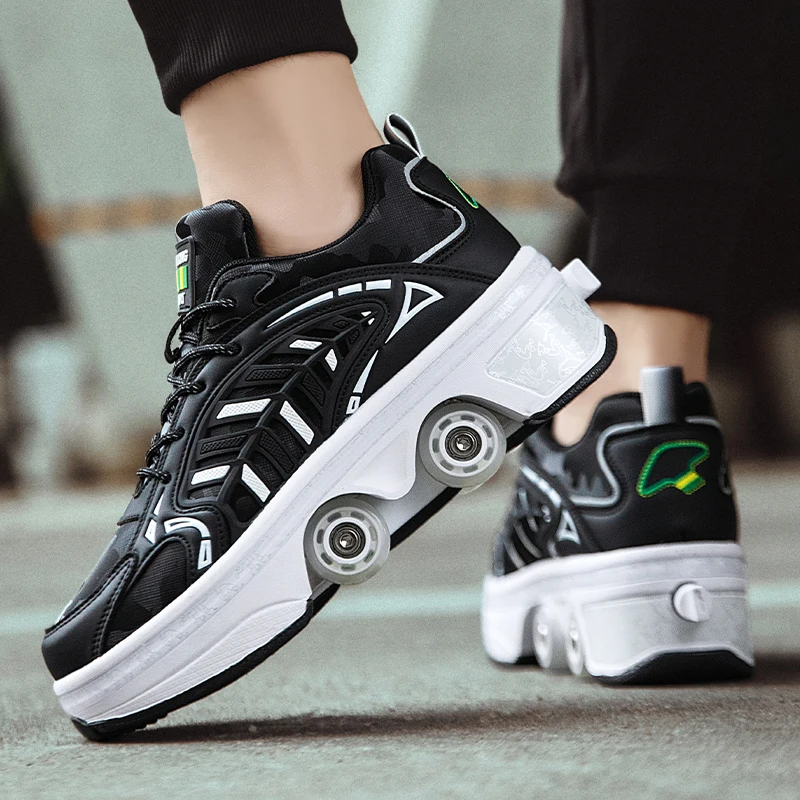 2026 Automatic Four-Wheel Inline Skates Walking Shoes Adjustable Size For Boys And Girls Children's Flight Shoes Sports Shoes - view 6