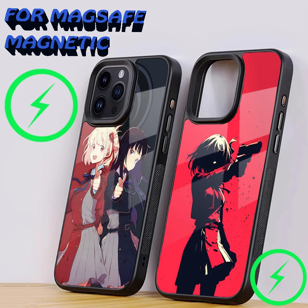 

Anime Phone Case For iPhone 16,15,14,13,12,11,Plus,Pro,Max Mini Magsafe L-Lycoris R-Recoil Magnetic Wireless Charging