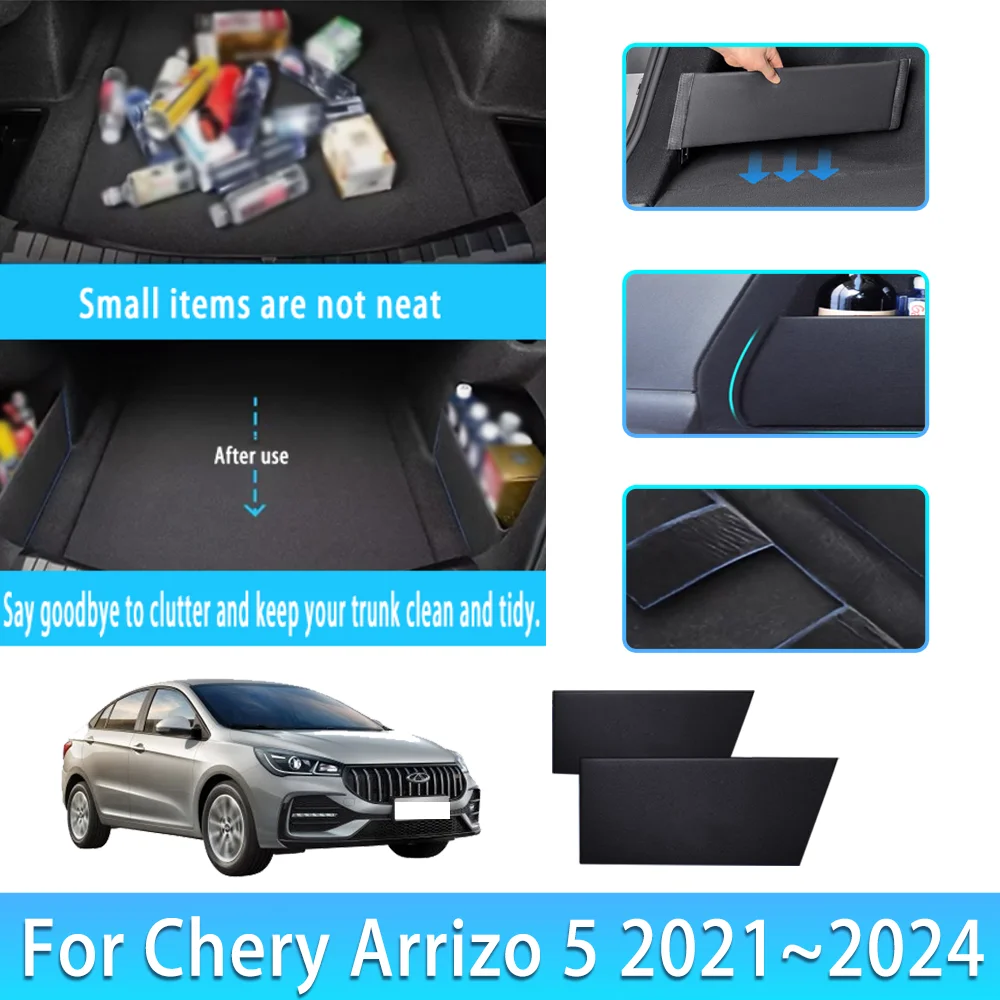 

Car Trunk Side Storage Partition For Chery Arrizo 5 2021~2024 Auto Parts Multifunction Storage Box Organize Interior Accessories