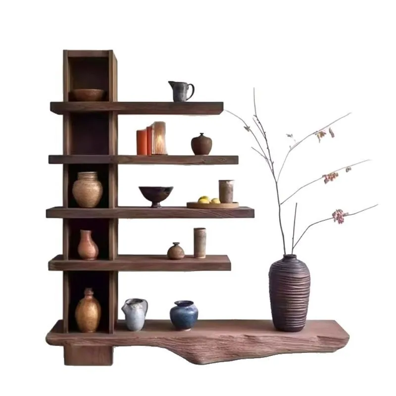 

Wabi-sabi, solid wood locker, retro tea room, display bookshelf