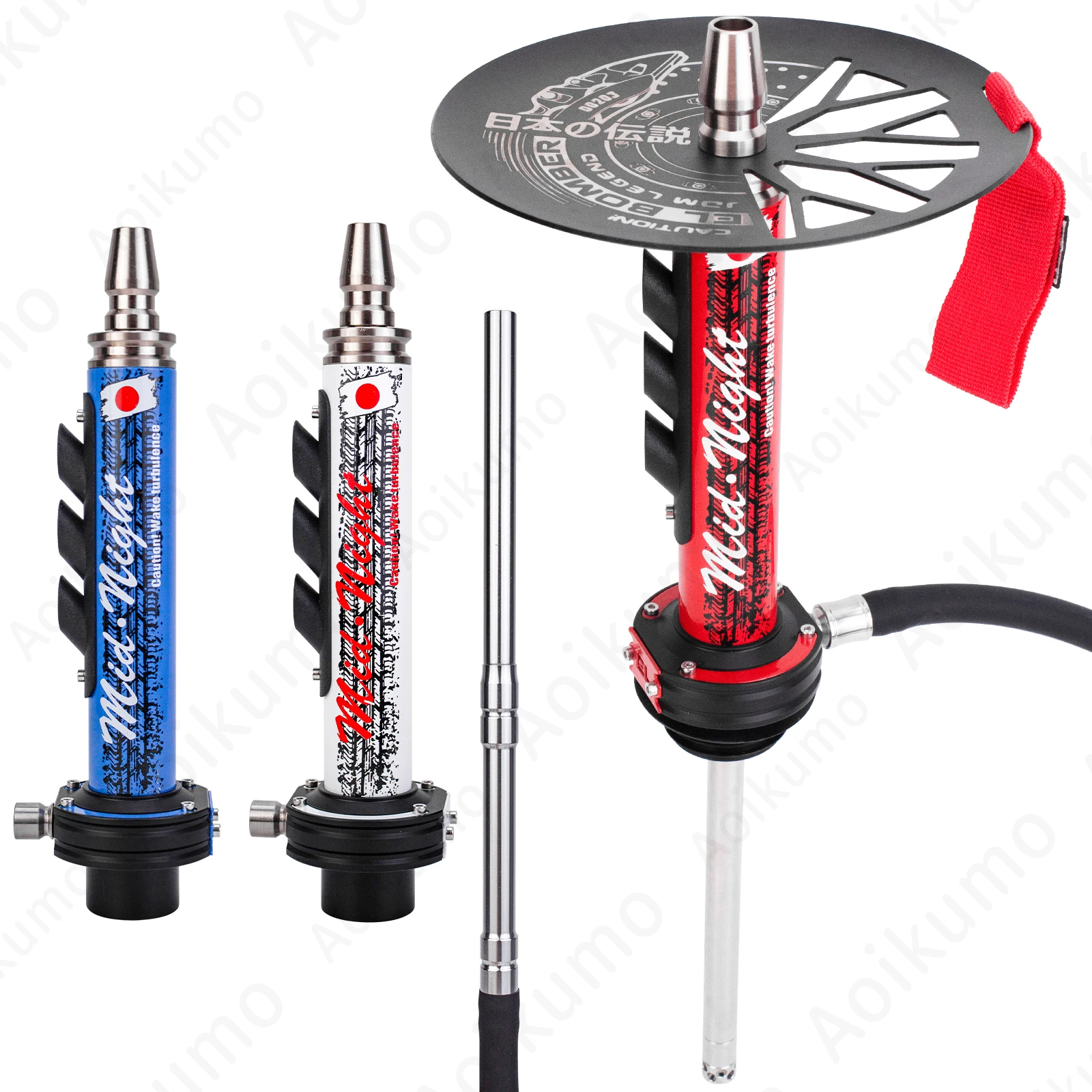 Hookah Set With 3 Outlets Racing Style Shisha Narguile Cachimbas Sheesha Chicha Nargile Stem El Bomber Hookah Mid Night