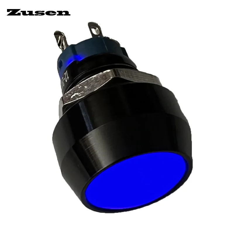 Zusen 12mm 1NO Black Alumina Oxidation Momentary/Latching Push Button Switch with Light IP65(ZS12B-10/E/J/A)