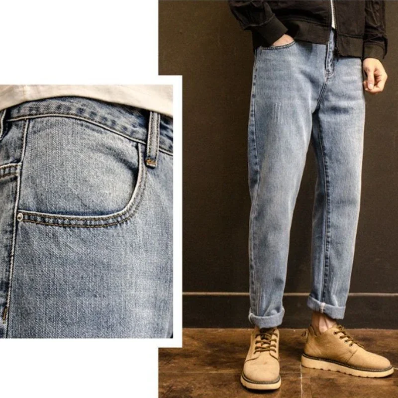 With Pockets Man Cowboy Pants 2025 Trend Japanese Street Style Retro Y2k Vintage 90s Streetwear Stylish Designer Jeans for Men