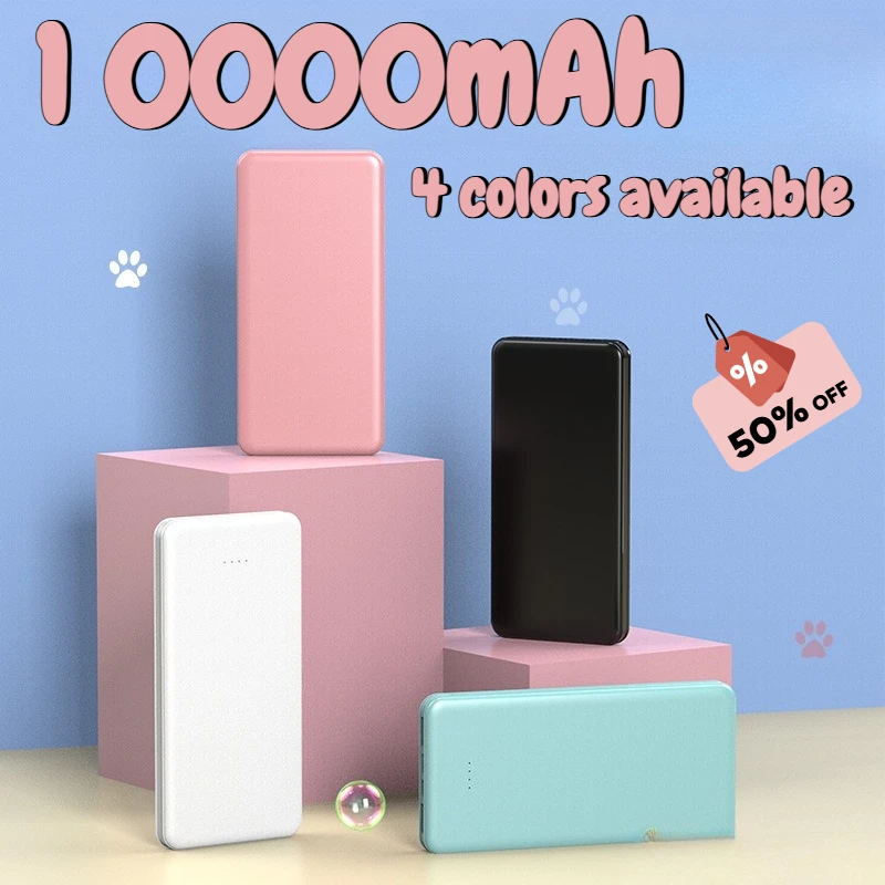 

Новый ультратонкий портативный внешний запасной аккумулятор емкостью 10000 мАч с двойным выходом и двойным входом для Xiaomi Huawei Samsung