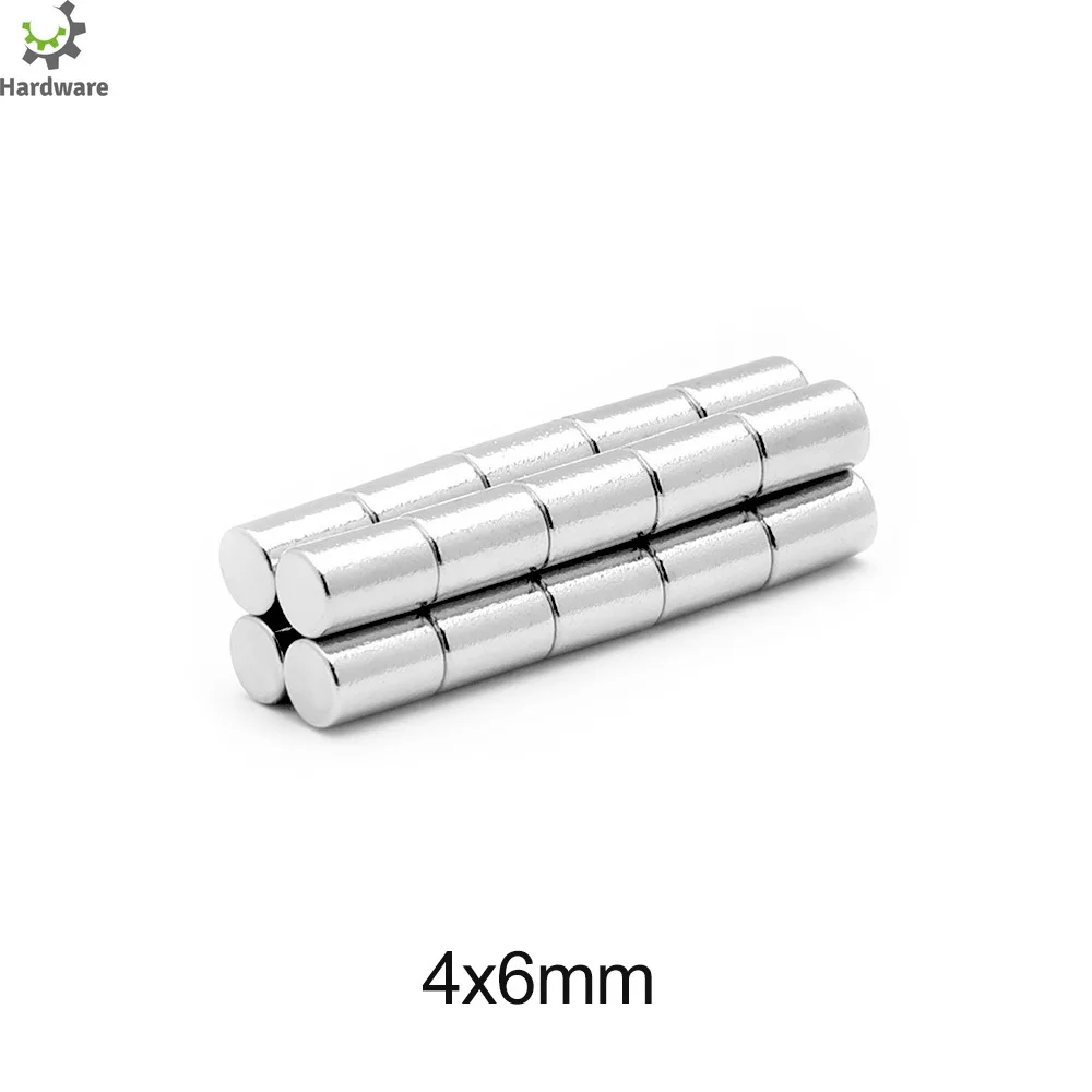 20/50/100/200/300/500PCS 4x6 Minor strong Search Magnet 4mm X 6mm Small Round Neodymium Magnets 4x6mm Permanent Magnet Disc 4*6