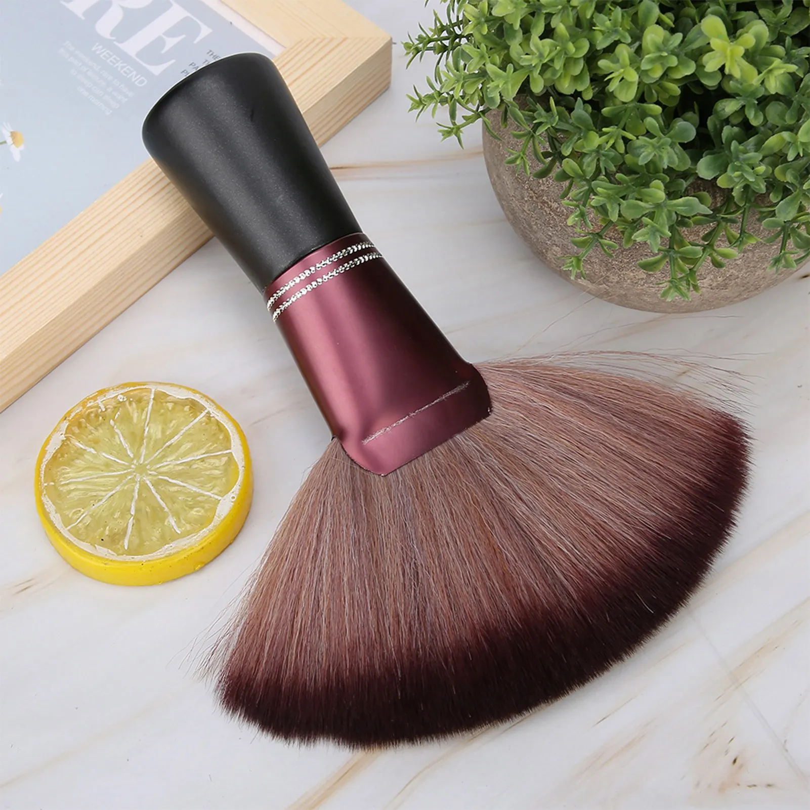 Broken Hair Brush Fan Shape Soft Hairdressing Hair Cutting Broken Hair Sweep Brush Neck Sweep Tool Fan Shape Broken Hair Brush