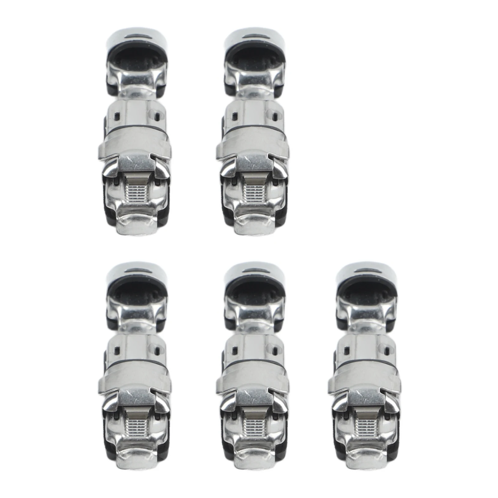 5PCS Stainless Steel Fishing Reel Seat Plates for DIY Rod Adjustable with Telescopic Slot Compatible with Various Rod Types