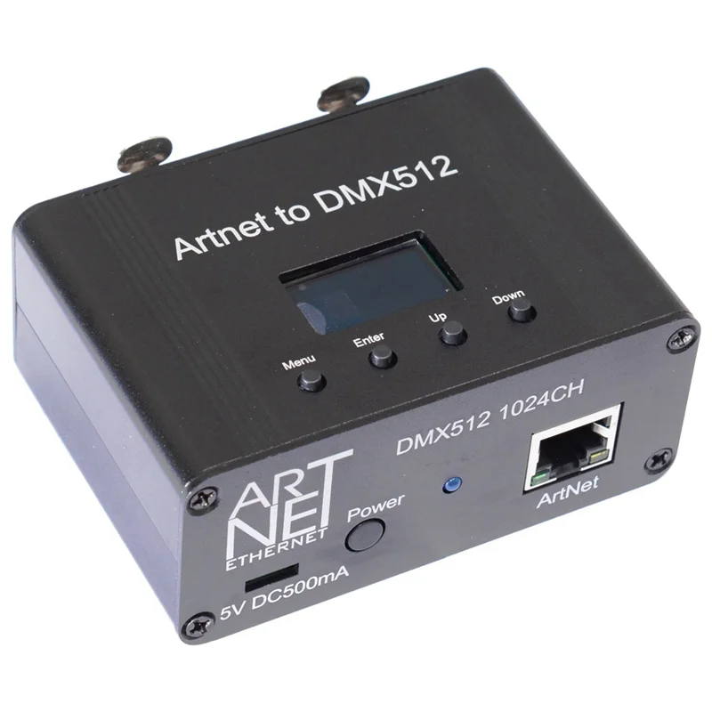 Интерфейс контроллера освещения COFA-Artnet DMX 512 Ethernet, 2 Universe, черный металл + пластик, 1 шт.