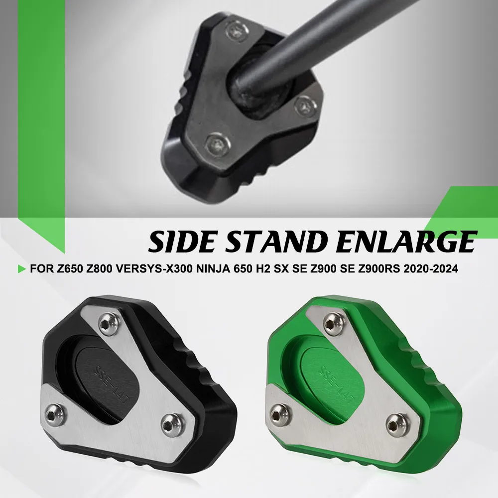 

For Kawasaki Z650 Z800 VERSYS-X300 NINJA 650 H2 SX SE Z900 SE Z900RS 2020-2021-2022-2023 2024 Side Stand Extension Pad Bracket