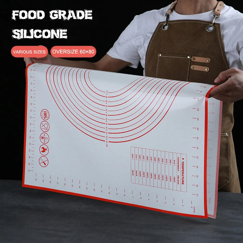 Oversize 80/70/60cm mata silikonowa do pieczenia ciasta wałek do ugniatania podkładka kuchenna naleśniki ciasto do pizzy nieprzywierająca patelnia mata do ciasta