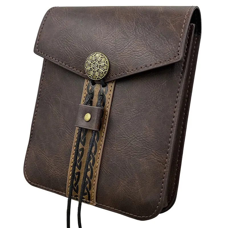 Medieval Retro Waist Belt Bag Satchel PU Leather Pouch Fanny Pack Cosplay Prop Party Role Play Cosplay Bags Retro Waist Bag