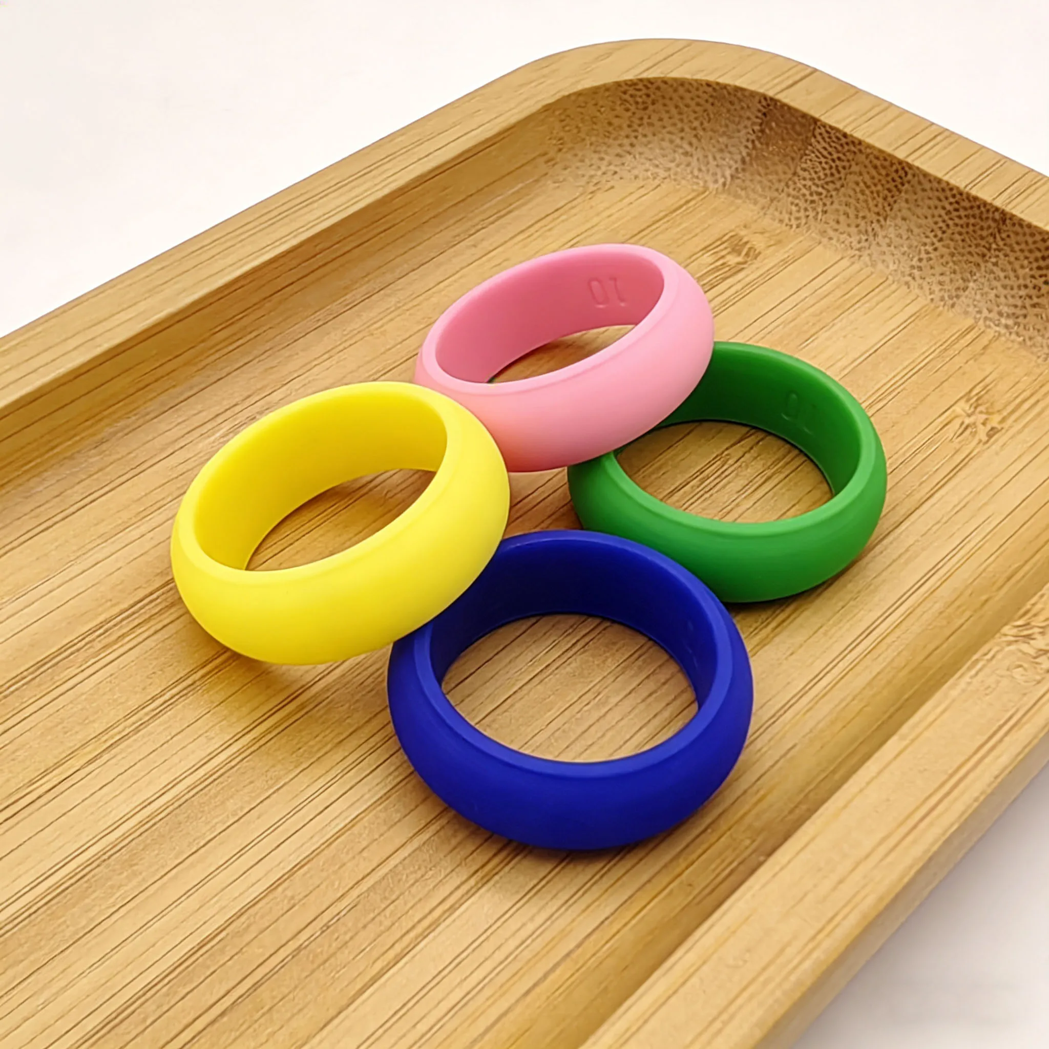 10 teile/satz Sport Silikon Ring Liebhaber Unisex Paare Hochzeit Gummibänder Hypoallergen Flexible Finger Ringe 8mm 10 Teile/satz – Detail 3