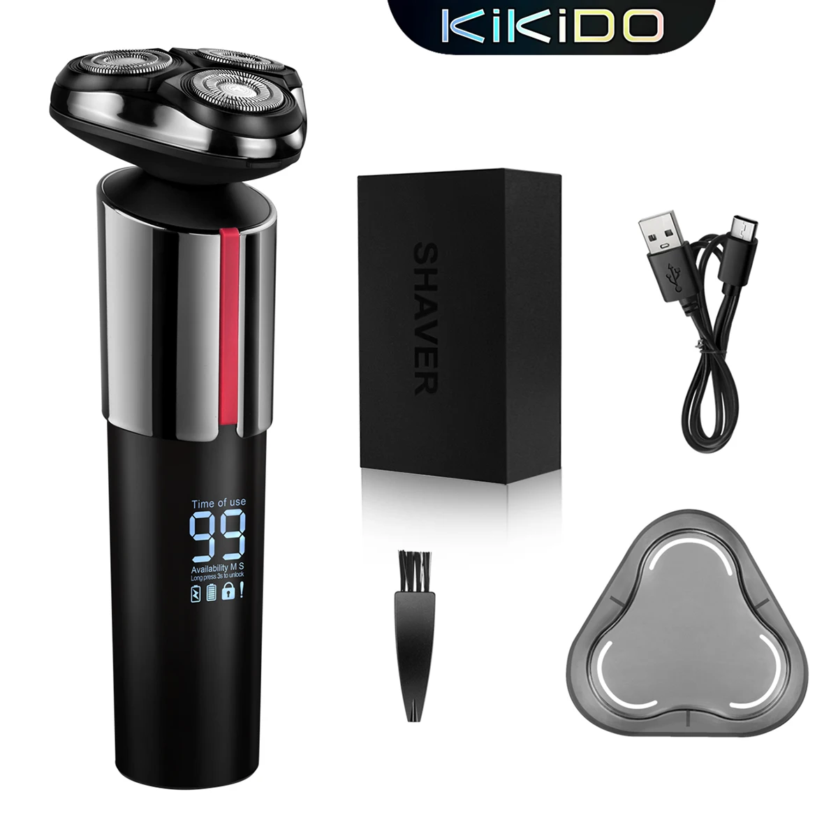 

KIKIDO Electric Shavers for Men Waterproof Wet &amp Dry Use Rechargeable Battery Rotary Shavers Machine shaving YC-8890