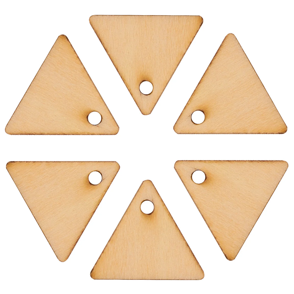 

200Pcs Wood Triangle Slices DIY Craft Unfinished Wooden Pendants Smooth Surface for Painting Wedding Christmas Decoration