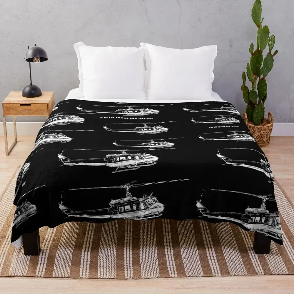 

UH-1H Huey Helicopter Throw Blanket Cute Plaid Hairys Blankets