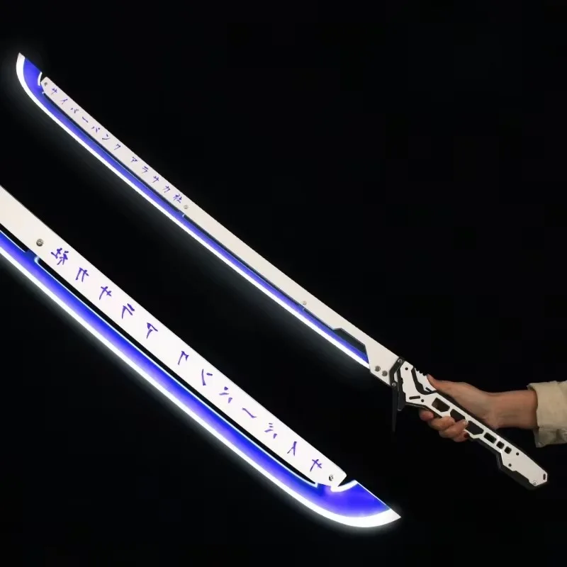 In Stock 102cm Cyberpunkes Katana Game Periphery Weapon Charging Luminous Acrylic Prop Ornments Model Collection for Gifts Toys