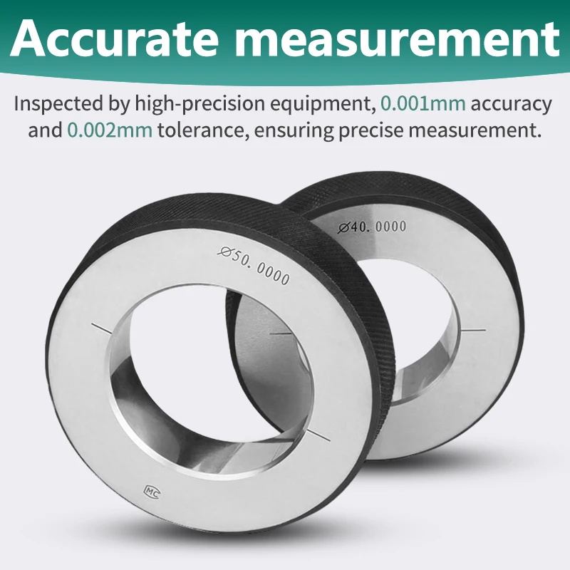 DUO MarTAP 1set Φ1-60mm Metric Smooth Ring Gauge Tolerance：±0.002mm Inner Diameter Calibration High-Precision Measure Tool
