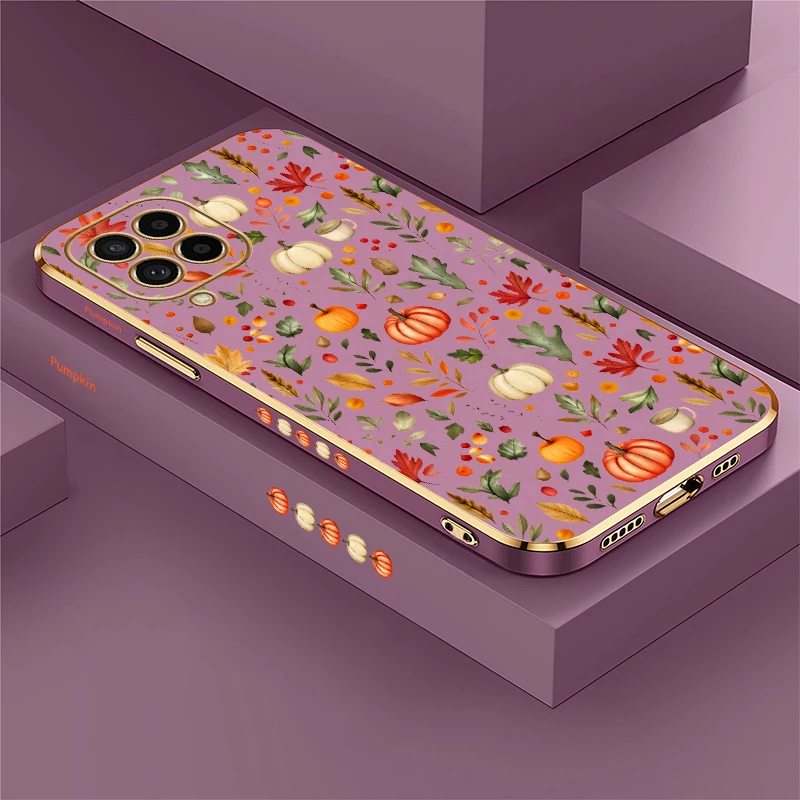 Fall Maple Leaves Pattern Case For Samsung Galaxy M51 M42 M33 M31 M30S M22 M21 M12 M11 F12 F02S Soft TPU Anti Scratch Cases Capa
