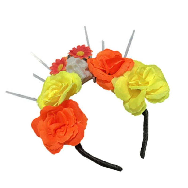 MXMB Mexicans Flower Headband Day of the Dead Headband Mardi Gras Headpiece image 4