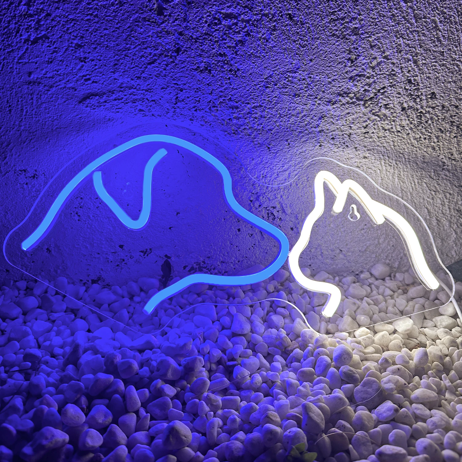 Imagem -06 - Dog Cat Neon Sign Led Rosa Branco Animal Neon Sign Decoração de Parede Anime Light up Sign Crianças Quarto Pet Store Presente de Festa de Aniversário