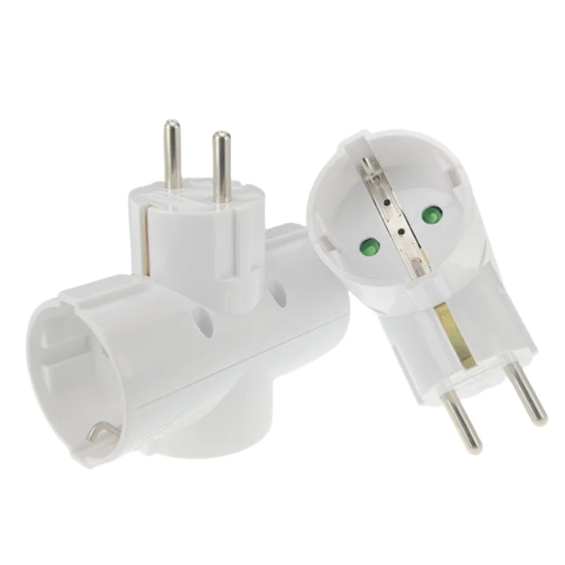 European Type Conversion Plug 1 TO 3 Way EU Standard Power Adapter Socket 16A Travel Plugs AC 250V