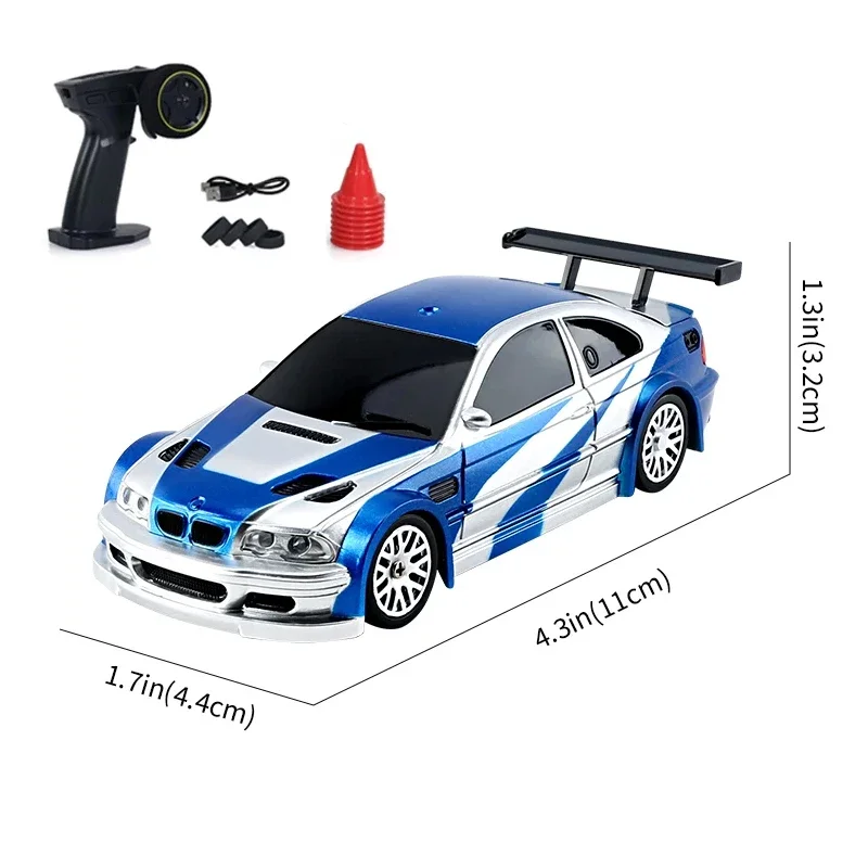 Samochody RC do driftu w skali 1/43, zdalnie sterowane samochody wyścigowe 4WD, supercar z oświetleniem, mini samochody sportowe RC, zabawki pojazdów z wymiennymi oponami