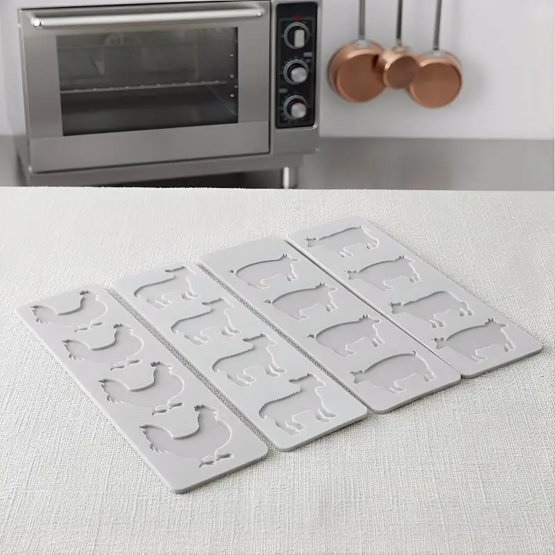 [1Pcs Animal Silicone Mold DIY Pig Cow Sheep Chicken Chocolate Fondant Cake Decorating Mould]