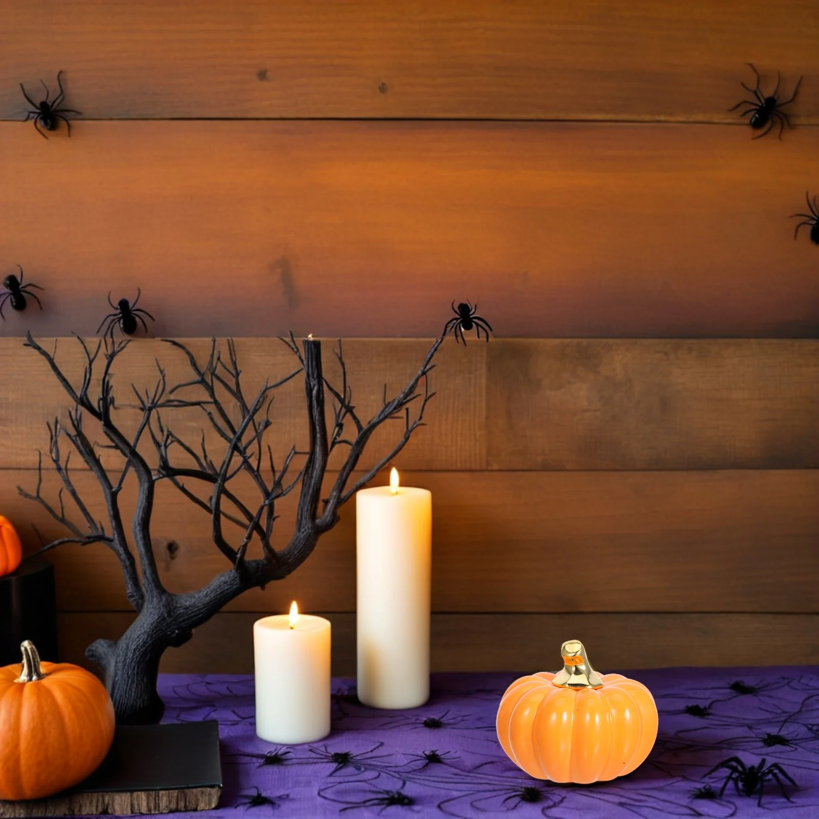 

Ceramic Pumpkin Table Accent Halloween Home Decor Exquisite Craftsmanship Long Lasting Ceramic Ornament