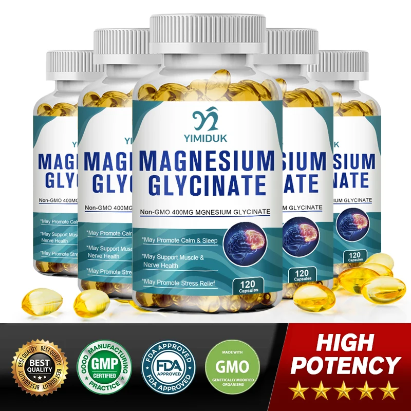 

Magnesium Glycinate Capsules Stress Relief, Anxiety, Bone, Muscle & Heart Health Sleep Support