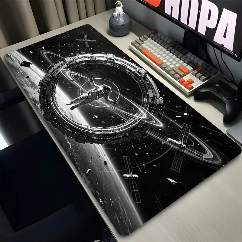 Gaming Mouse Pad astronauts Black and white Office Desk Mat HD Print Anime Mouse Mat Gamer Keyboard