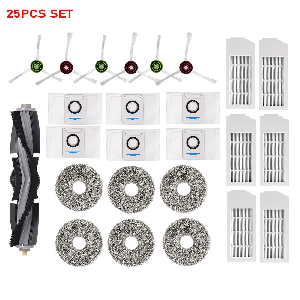Boîte à poussière pour Ecovacs Deebot X1 OMNI/TURBO,T10 OMNI/TURBO/X1S PRO, brosse latérale principale, filtre Hepa, sacs à poussière pour chiffon de vadrouille, pièces de tissus de vadrouille