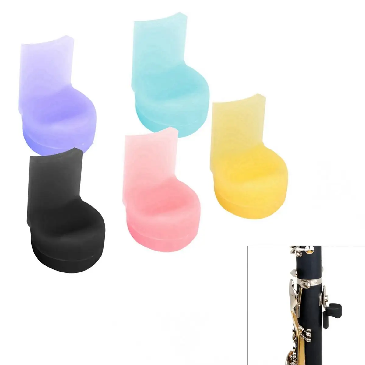 Soft Silicone Colorful Clarinet Thumb Rest Cushion Clarinet Finger Holder Woodwind Instruments Accessories