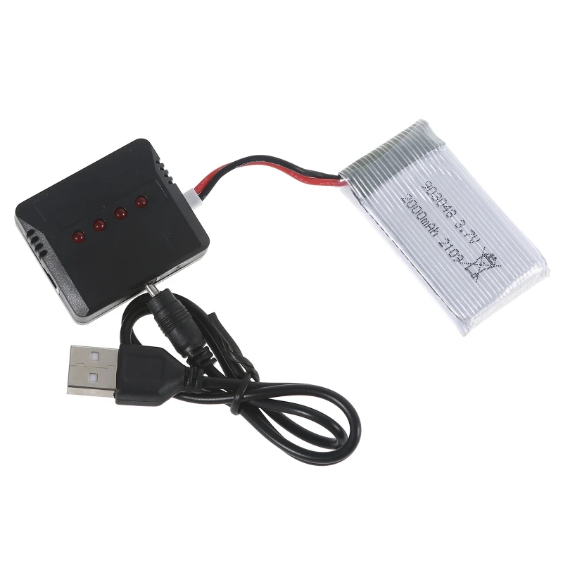 3.7V 2000mAh Lipo Battery 903048 Li-ion Battery/Charger RC Quadcopter Repair Spare Parts for KY601S H11D H11C RC Drones 24BB