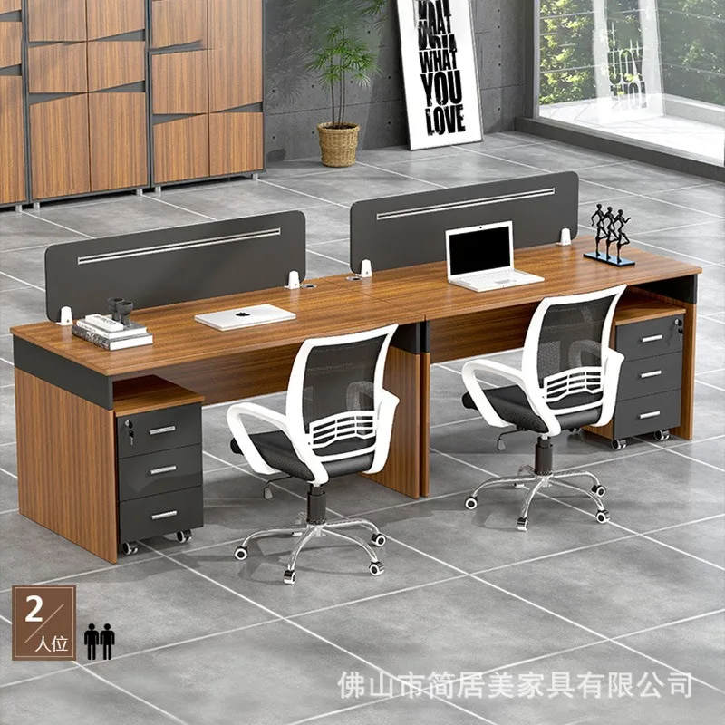Office furniture Single office desk and chair combination Staff position Simple modern teacher office Computer desk with baffle