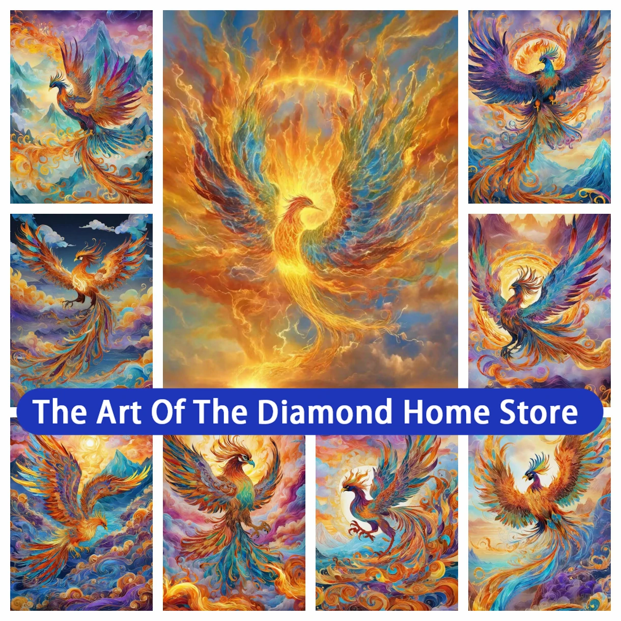 

Flying Fire Phoenix 5D DIY AB Drills Diamond Painting Art Embroidery Cross Stitch Mosaic Children's Gifts Home Decor 2023 New