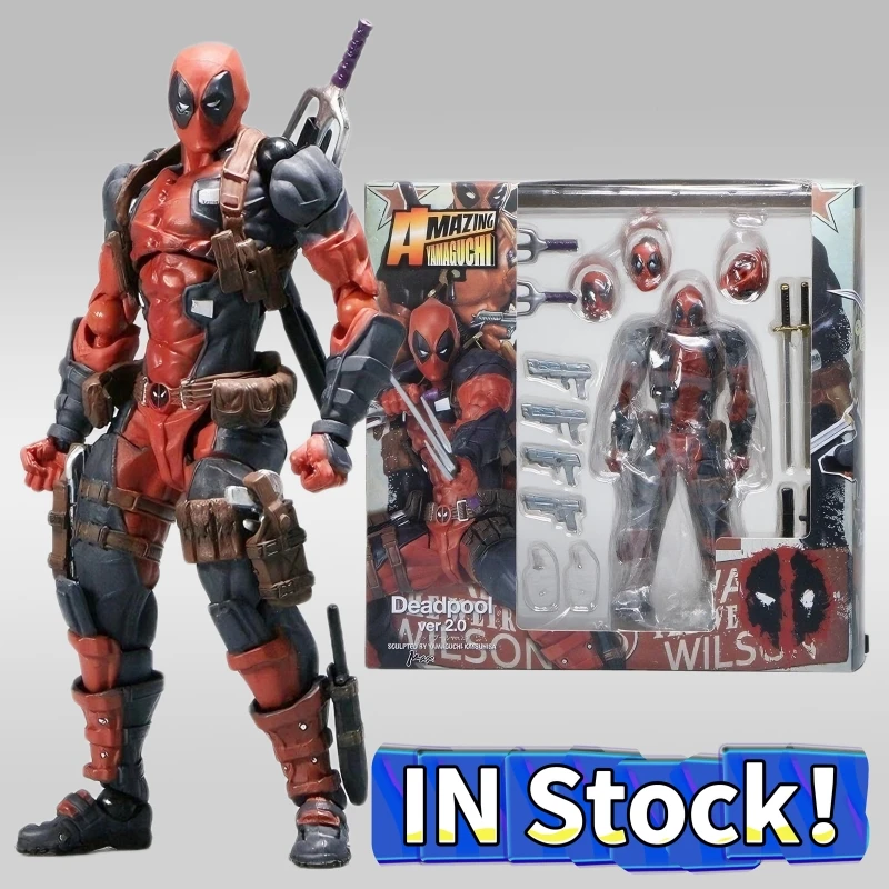 

Amazing Yamaguchi 025EX Deadpool Action Figure PVC Collection 15cm Revoltech Deadpool Super Hero Figure Model Doll Gifts Toys