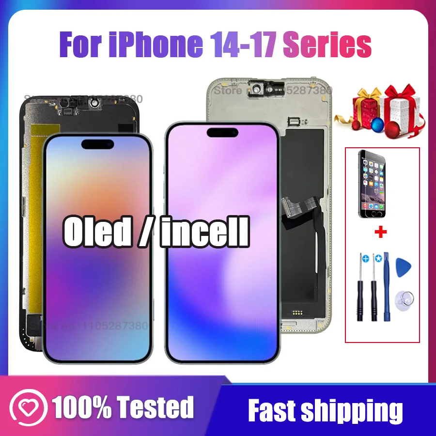 OLED For iPhone 12 16 17 Pro Max LCD 3D Touch Screen Digitizer For iPhone 13 Pro Max LCD 13 Mini 14 Plus 15 Pro Max Display