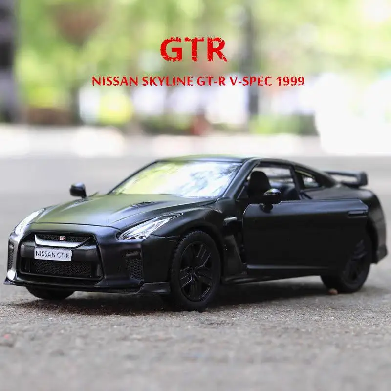 Nissan GTR R35 Supercar Skyline JDM Simulation Diecast & Toy Vehicles Pull Back Car RMZ City 1:36 Alloy Model Birthday Gifts