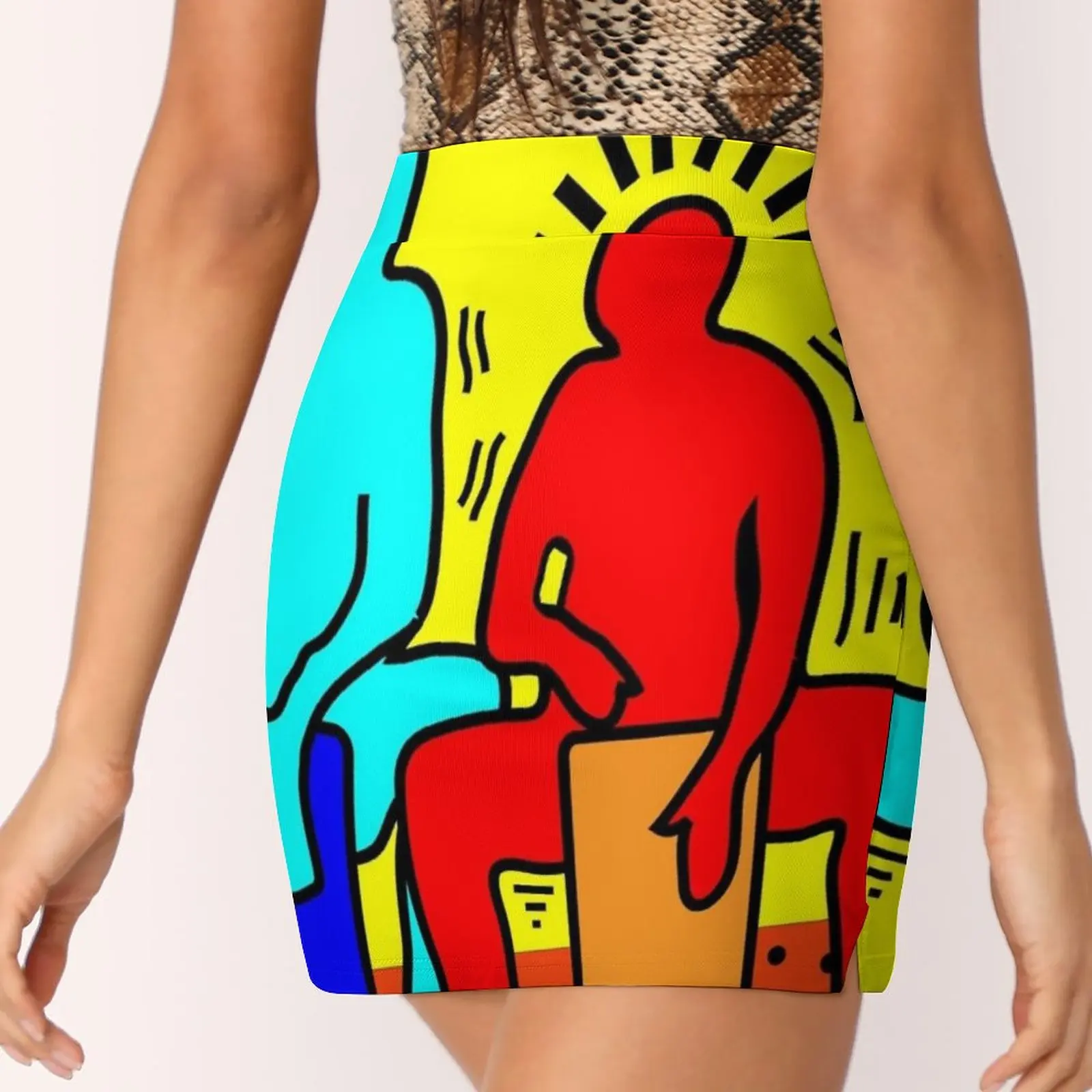 Colorful Drummers Women's skirt Y2K Summer Clothes 2022 Kpop Style Trouser Skirt With Pocket Percussion Pop Art Peruvian Cajon
