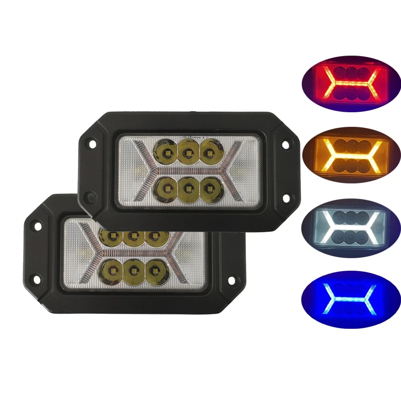 40W LED Off-Road Work Light Rectangular X Fog Light For Car Truck ATV Trailer Motorcycle