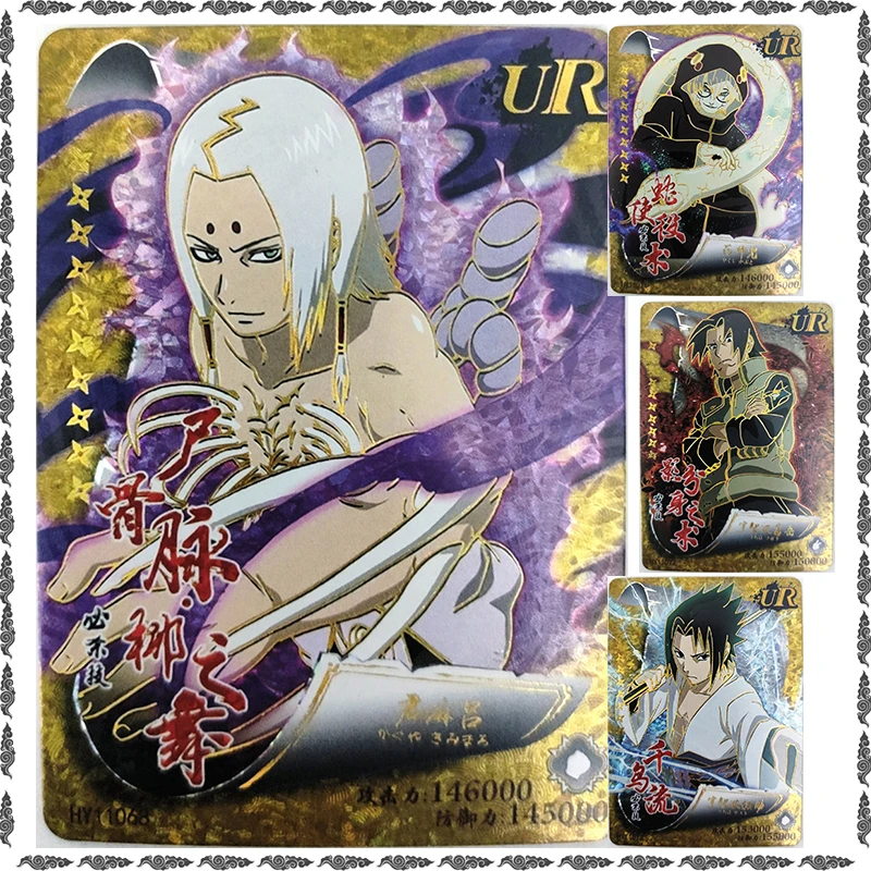 Tarjeta Coleccionable Holográfica UR de Anime NARUTO, Personajes Raros: Kimimaro Yakushi, Kabuto, Uchiha Fugaku, Uchiha Sasuke, Juguete de Regalo de Cumpleaños